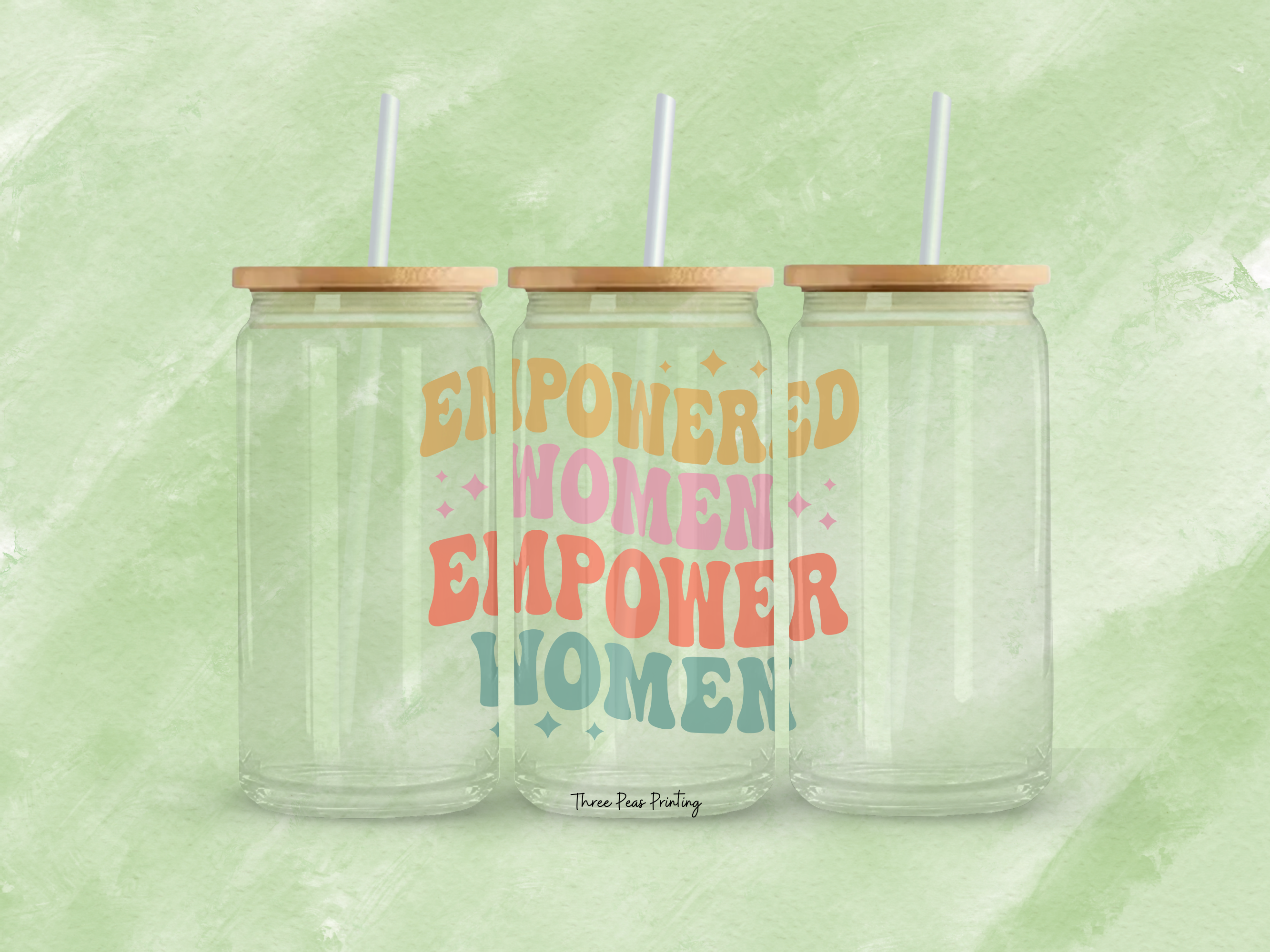 Empowered Women Glass Can Cup